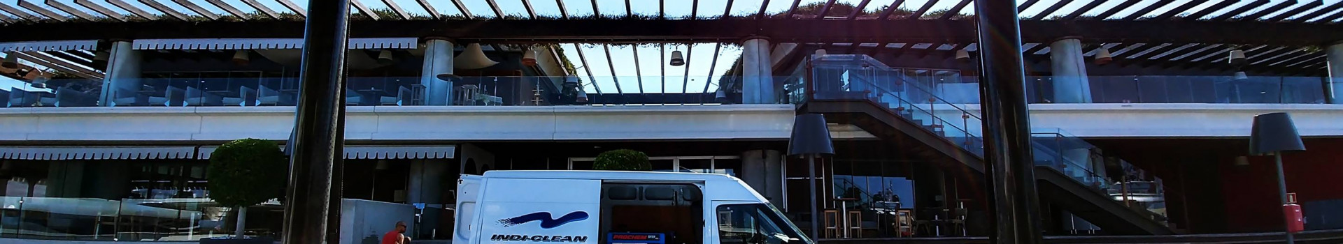 An Indi-Clean vehicle next to a super yacht | Indi-Clean