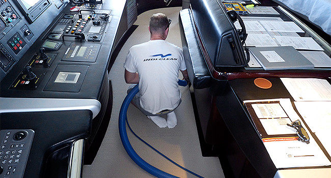 Cleaning the bridge of a super yacht | Indi-Clean
